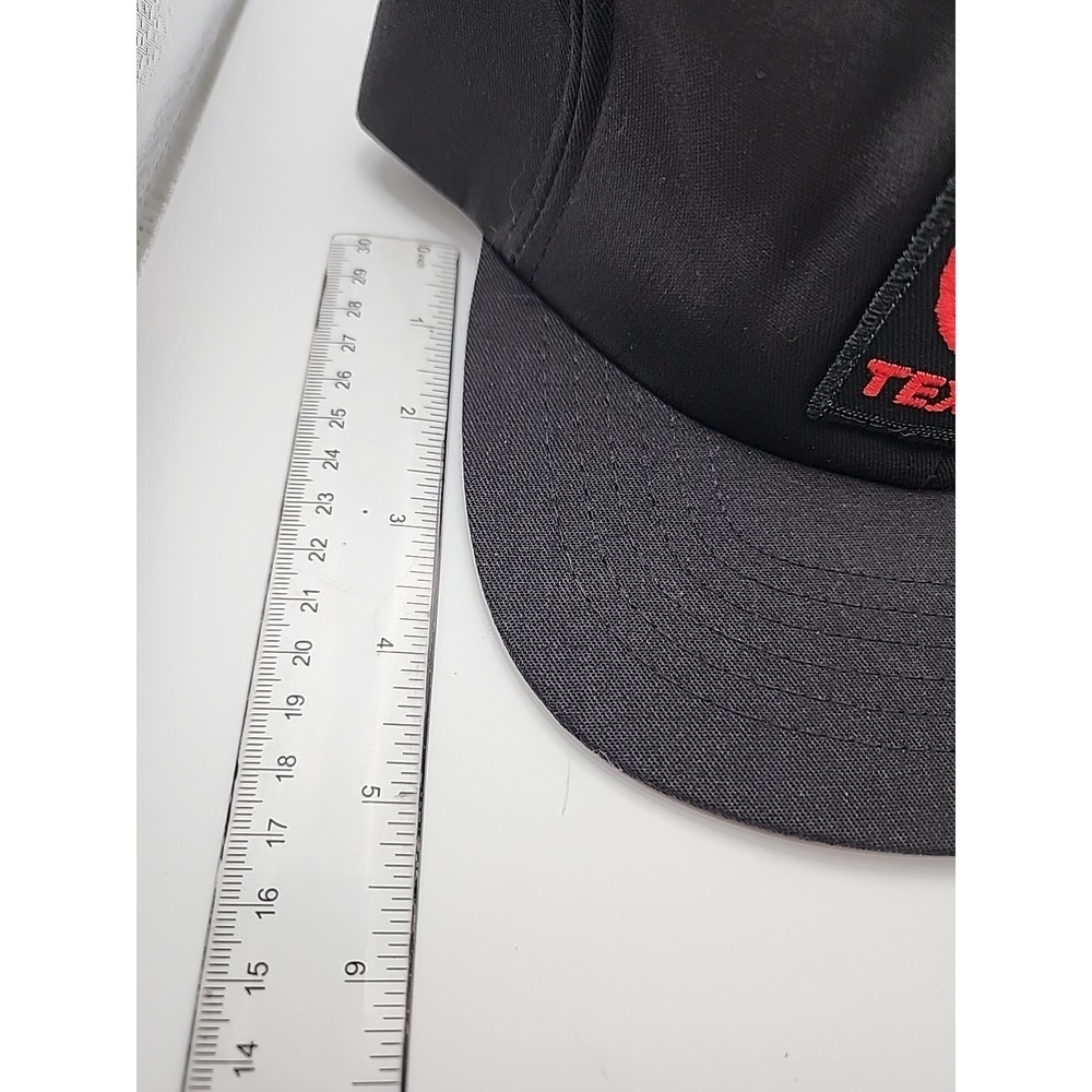 Vintage Texaco Embroidered Patch Black Trucker Hat Cap Insulated USA Snap Back - Picture 10 of 14